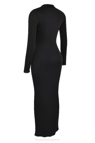 vestiario esso House of CB maxi abito drappeggiato nero saskia X44T274
