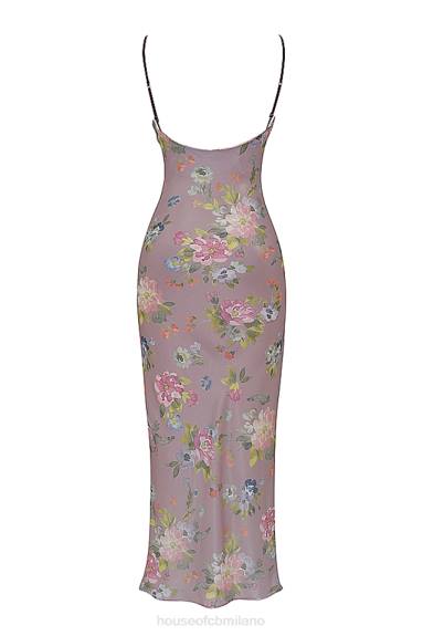 vestiario esso House of CB maxi abito floreale color malva aria X44T328