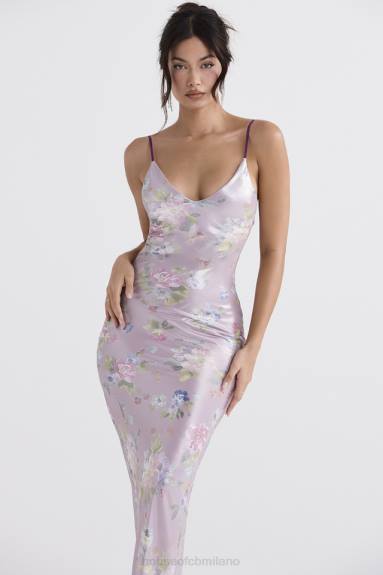 vestiario esso House of CB maxi abito floreale color malva aria X44T328