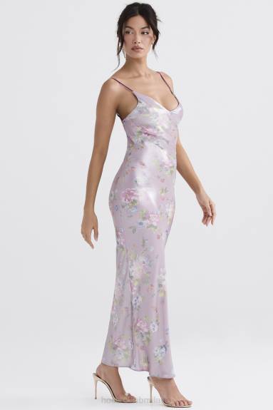 vestiario esso House of CB maxi abito floreale color malva aria X44T328