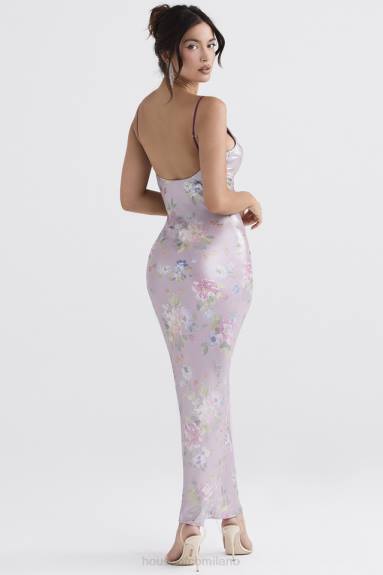 vestiario esso House of CB maxi abito floreale color malva aria X44T328