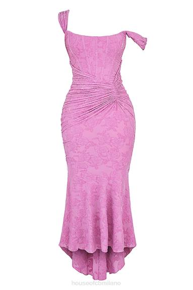 vestiario esso House of CB maxi abito floreale rosa Cesca Rose X44T136