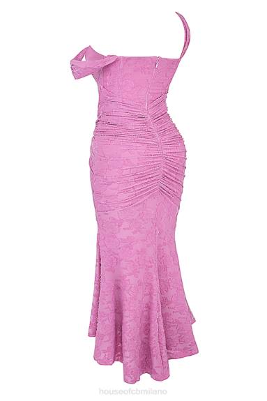 vestiario esso House of CB maxi abito floreale rosa Cesca Rose X44T136