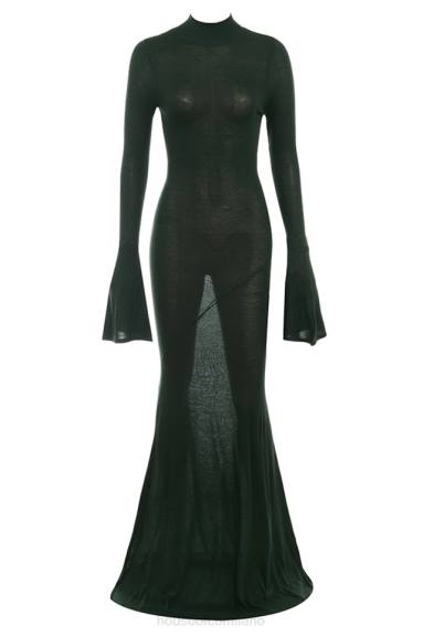 vestiario esso House of CB maxi abito in maglia verde foresta sancha X44T114