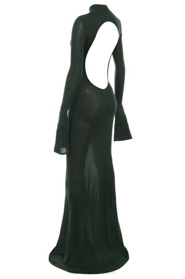 vestiario esso House of CB maxi abito in maglia verde foresta sancha X44T114