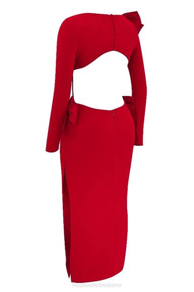 vestiario esso House of CB maxi abito lavele con fiocco rosso X44T110
