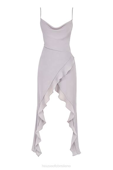vestiario esso House of CB maxi abito morbido grigio Alexandria X44T412