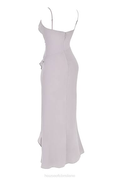 vestiario esso House of CB maxi abito morbido grigio Alexandria X44T412