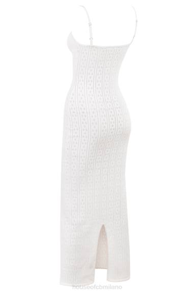 vestiario esso House of CB maxi abito myla in maglia bianca X44T262