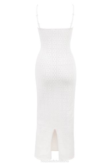 vestiario esso House of CB maxi abito myla in maglia bianca X44T262