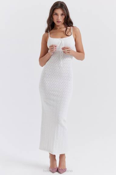 vestiario esso House of CB maxi abito myla in maglia bianca X44T262