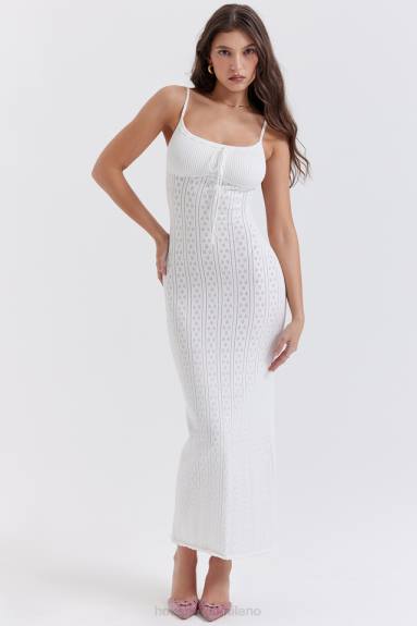 vestiario esso House of CB maxi abito myla in maglia bianca X44T262