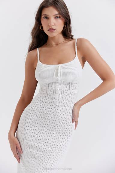 vestiario esso House of CB maxi abito myla in maglia bianca X44T262
