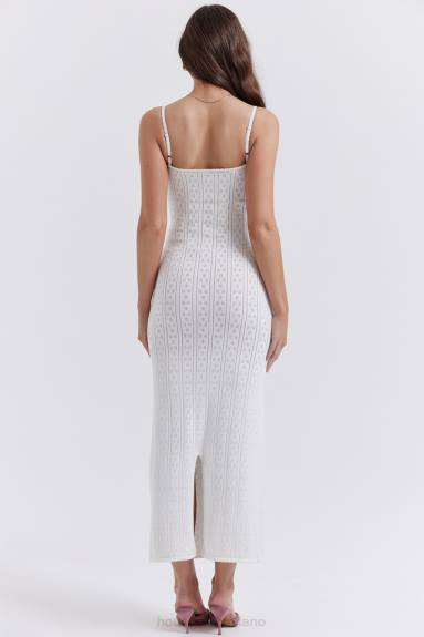 vestiario esso House of CB maxi abito myla in maglia bianca X44T262