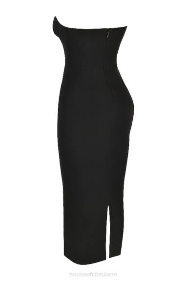 vestiario esso House of CB vestito lungo con corsetto senza spalline nero lucia X44T445