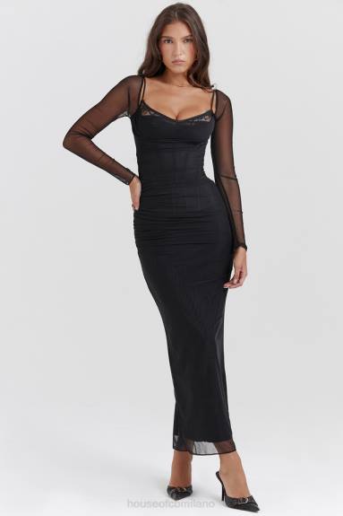 vestiario esso House of CB vestito lungo nero katarina X44T147