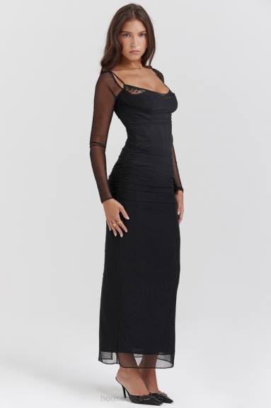 vestiario esso House of CB vestito lungo nero katarina X44T147