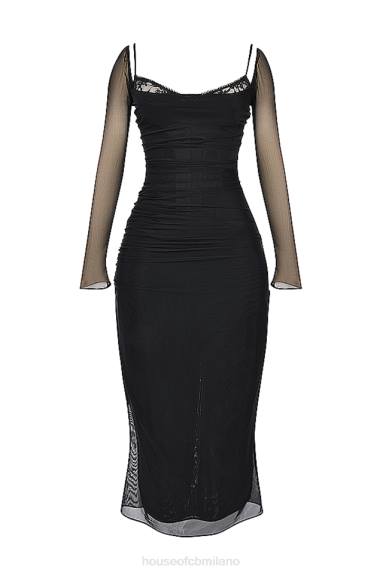 vestiario esso House of CB vestito lungo nero katarina X44T147