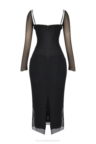 vestiario esso House of CB vestito lungo nero katarina X44T147