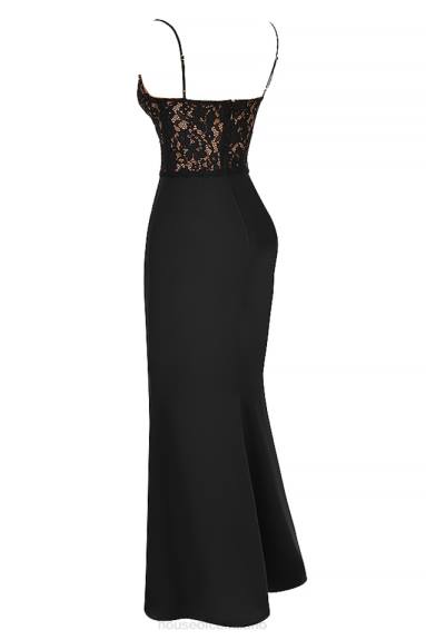 vestiario esso House of CB vestito maxi corsetto nero cara X44T382