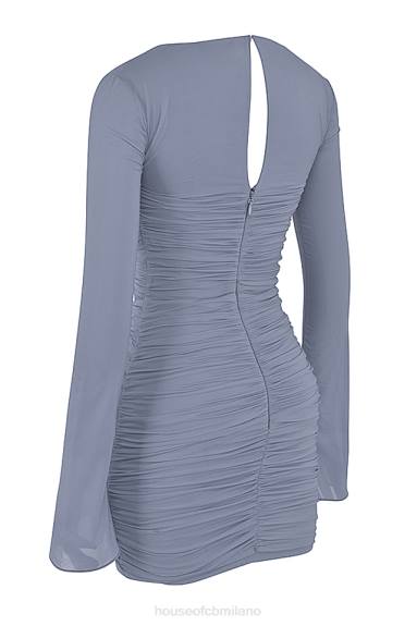 vestiario esso House of CB Mini abito Camille in vera seta grigio tortora X44T321