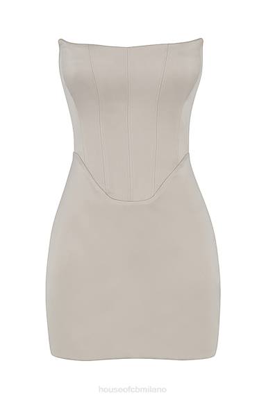 vestiario esso House of CB Mini abito con corsetto Magdalena Oyster X44T448