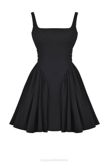 vestiario esso House of CB Mini abito florianne con fiocco nero X44T174