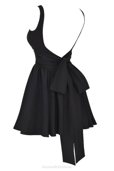 vestiario esso House of CB Mini abito florianne con fiocco nero X44T174