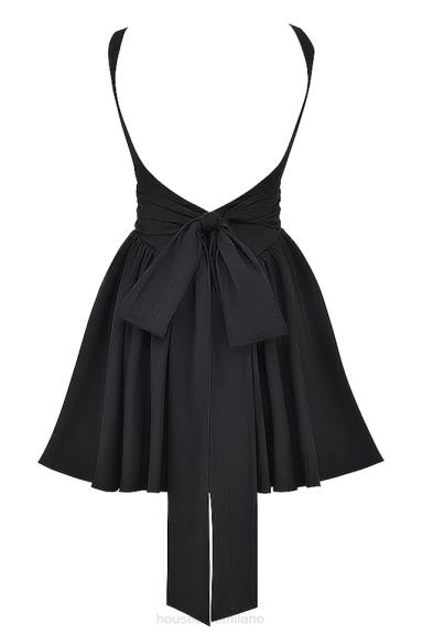vestiario esso House of CB Mini abito florianne con fiocco nero X44T174
