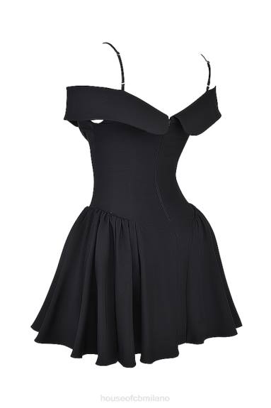 vestiario esso House of CB Miniabito Elida nero con spalle scoperte X44T139