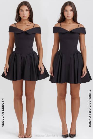 vestiario esso House of CB Miniabito Elida nero con spalle scoperte X44T139