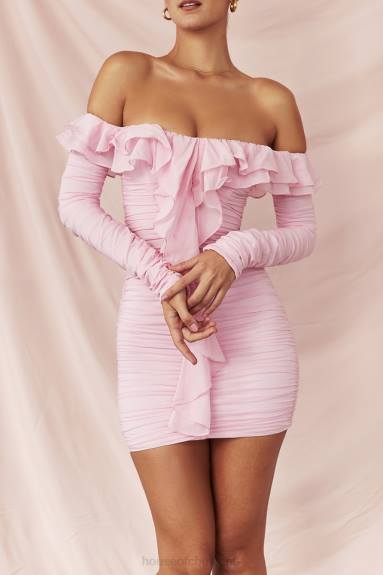 vestiario esso House of CB Miniabito Eliza in vera seta rosa fata X44T496