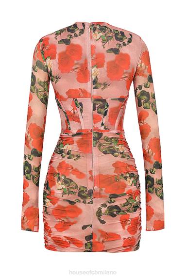 vestiario esso House of CB Miniabito a corsetto con stampa di rose di Adanna X44T495