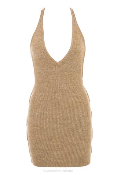 vestiario esso House of CB Miniabito alla caviglia in maglia milla sand X44T539