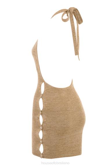 vestiario esso House of CB Miniabito alla caviglia in maglia milla sand X44T539