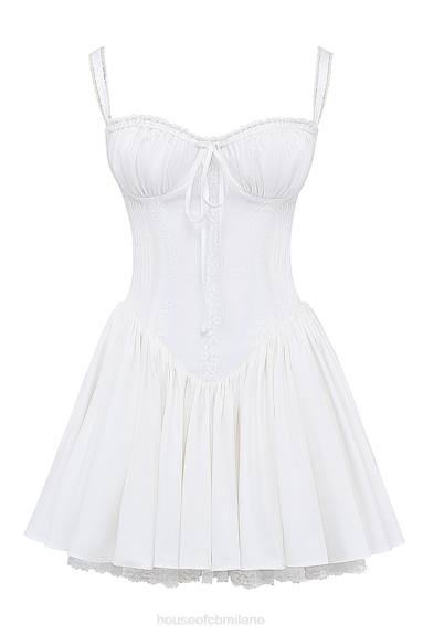 vestiario esso House of CB Miniabito con corsetto bianco pietra X44T210
