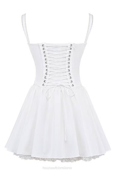 vestiario esso House of CB Miniabito con corsetto bianco pietra X44T210