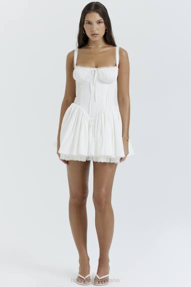 vestiario esso House of CB Miniabito con corsetto bianco pietra X44T210