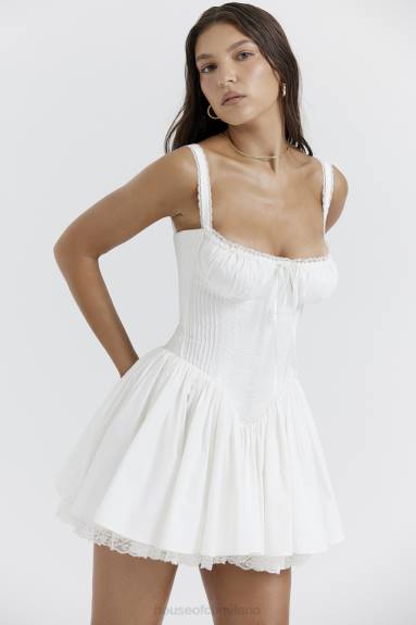 vestiario esso House of CB Miniabito con corsetto bianco pietra X44T210