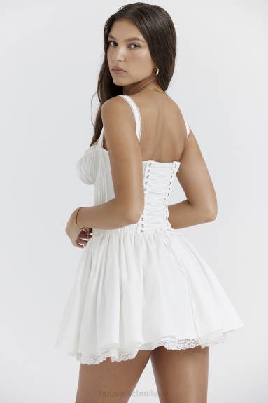 vestiario esso House of CB Miniabito con corsetto bianco pietra X44T210