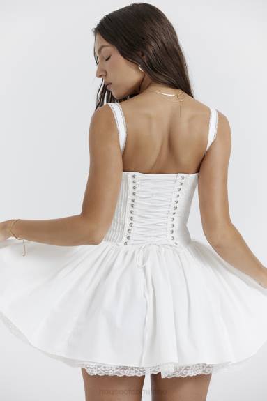 vestiario esso House of CB Miniabito con corsetto bianco pietra X44T210