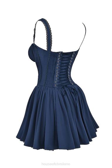 vestiario esso House of CB Miniabito con corsetto blu navy francese in pietra X44T157
