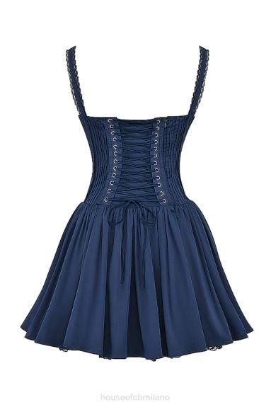 vestiario esso House of CB Miniabito con corsetto blu navy francese in pietra X44T157