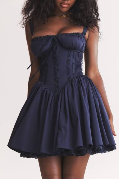 vestiario esso House of CB Miniabito con corsetto blu navy francese in pietra X44T157
