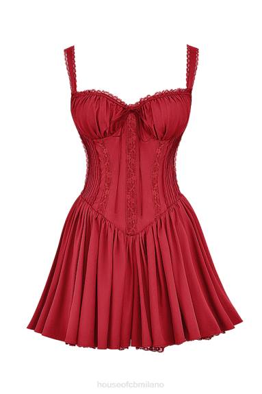 vestiario esso House of CB Miniabito con corsetto in pietra ciliegia X44T158