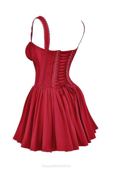 vestiario esso House of CB Miniabito con corsetto in pietra ciliegia X44T158