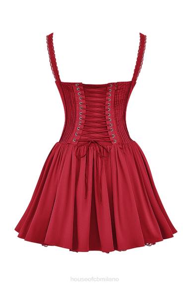 vestiario esso House of CB Miniabito con corsetto in pietra ciliegia X44T158
