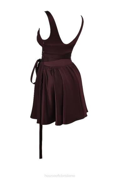 vestiario esso House of CB Miniabito marrone ricco di Shiema X44T143