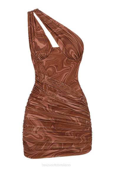 vestiario esso House of CB Miniabito ritagliato con stampa clementine a spirale X44T567