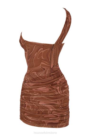 vestiario esso House of CB Miniabito ritagliato con stampa clementine a spirale X44T567